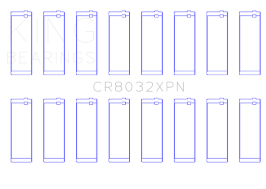 King Chrysler 345/370 16V (Size .026) Connecting Rod Bearings (Set of 8)