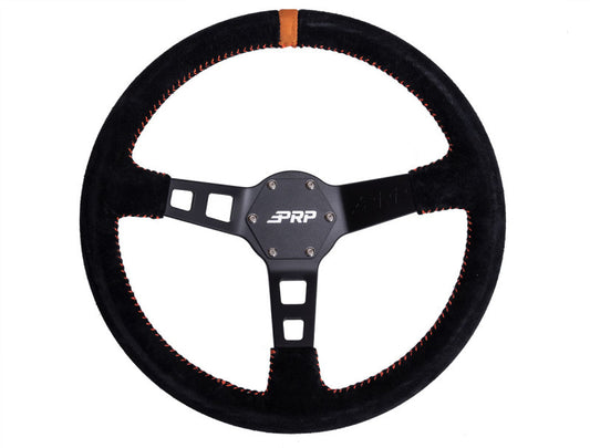PRP Deep Dish Suede Steering Wheel- Orange