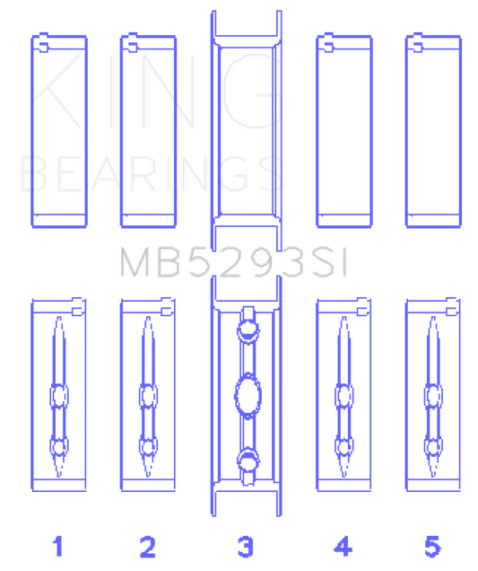 King GM 294/325/345/364CI 4.8/5.3/5.7/6.0L L20/LS1/LS2/LS4/LS6 (Size 010) Main Bearing Set