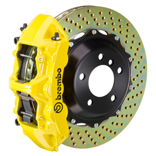 Brembo 05-11 997 C2S/997 C2 GTS Front GT BBK 6 Piston Cast 380x32 2pc Rotor Drilled- Yellow