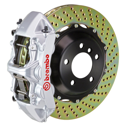 Brembo 05-11 997 C2S/997 C2 GTS Front GT BBK 6 Piston Cast 380x32 2pc Rotor Drilled-Silver