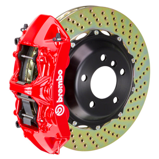 Brembo 06-08 997.1 (Excl. PCCB)/99-04 996 Front GT BBK 6 Piston Cast 380x32 2pc Rotor Drilled-Red