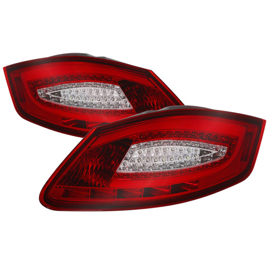 xTune Porsche 987 Cayman 06-08 / Boxster 05-08 LED Tail Lights - Red Clear ALT-ON-P98705-LED-RC