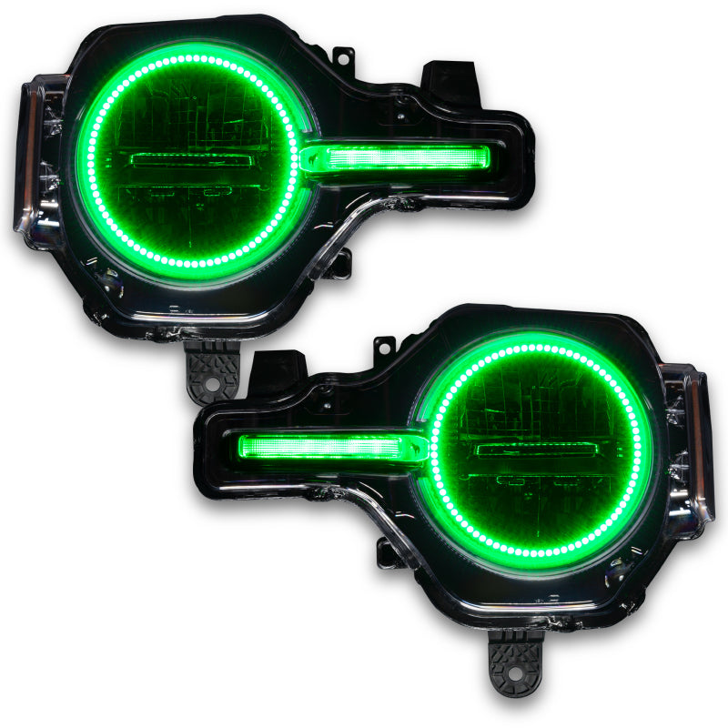 Oracle 21-22 Ford Bronco Headlight Halo Kit w/DRL Bar - Base Headlights -w/No Controller NO RETURNS