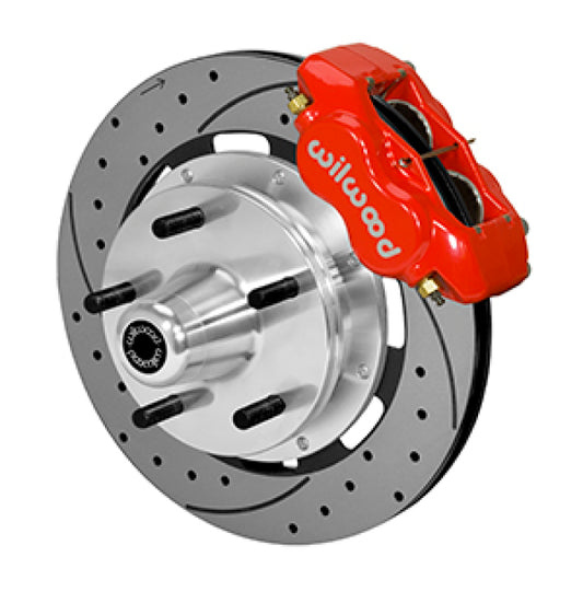 Wilwood Forged Dynalite Front Kit 19.00in Drilled Rotor Red WWE ProSpindle (5x5.00in Hub)