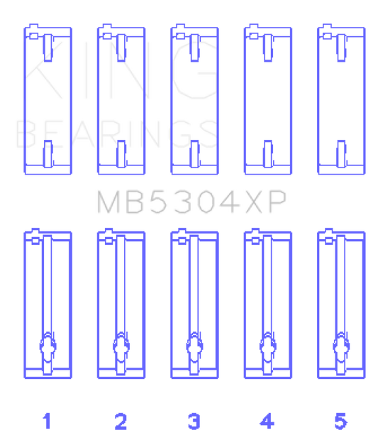 King Mazda B6/B6-T/ZM/B3/B5 (Size +0.25) Main Bearing Set