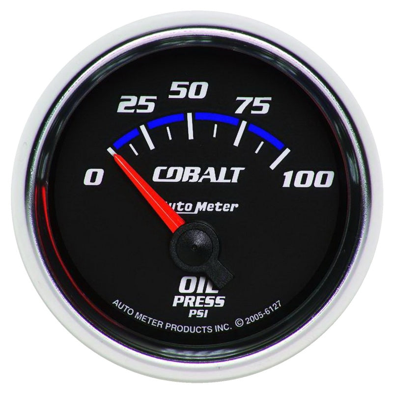 Autometer Cobalt 52mm 100 PSI Short Sweep Electric Oil Pressure Gauge