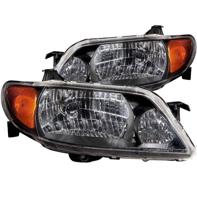 ANZO 2001-2003 Mazda Protege Crystal Headlights Black