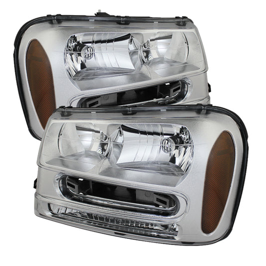 Xtune Chevy Trailblazer 02-09 Crystal Headlights Chrome HD-JH-CTB02-AM-C