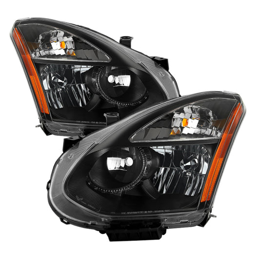 xTune Nissan Rogue 08-14 Halogen Model Only OEM Style Headlights-Black HD-JH-NROG08-AM-BK